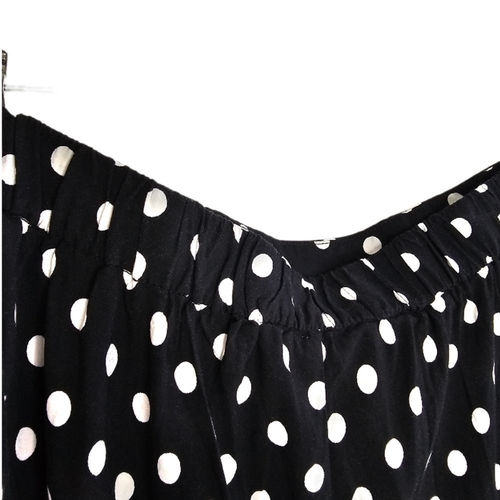 Lane Bryant polka dot hi lo midi a-line skirt black and white size 18/20 - Picture 6 of 11